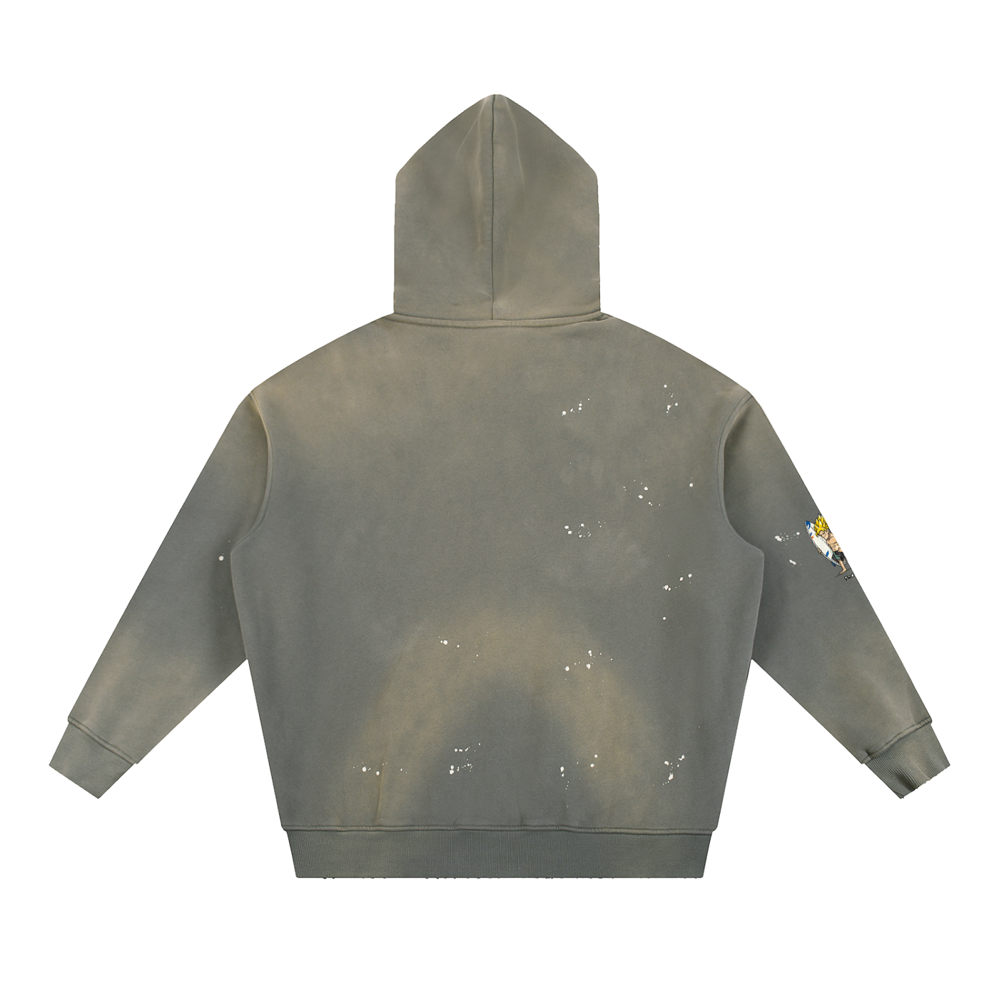 Vintage Washed Frayed Fleece Hoodie