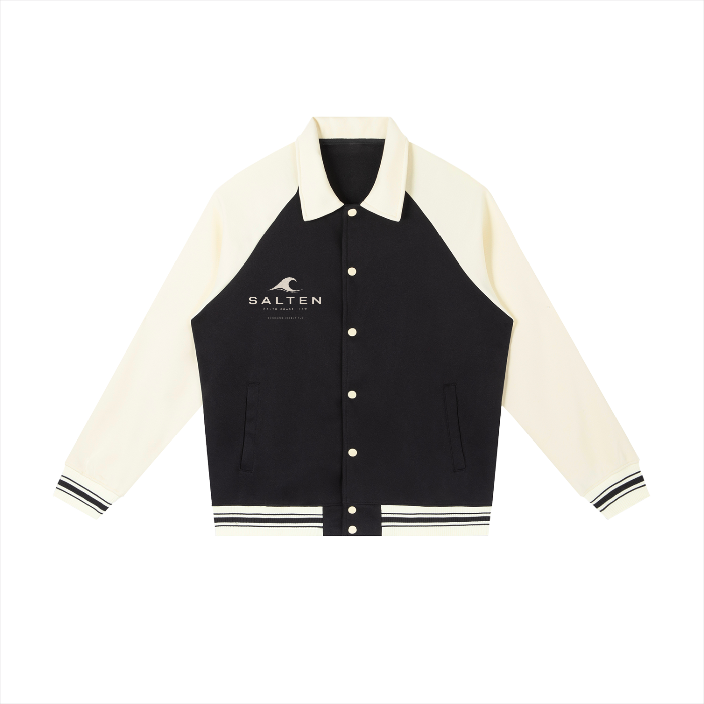 Contrast Raglan Sleeve Baseball Jacket
