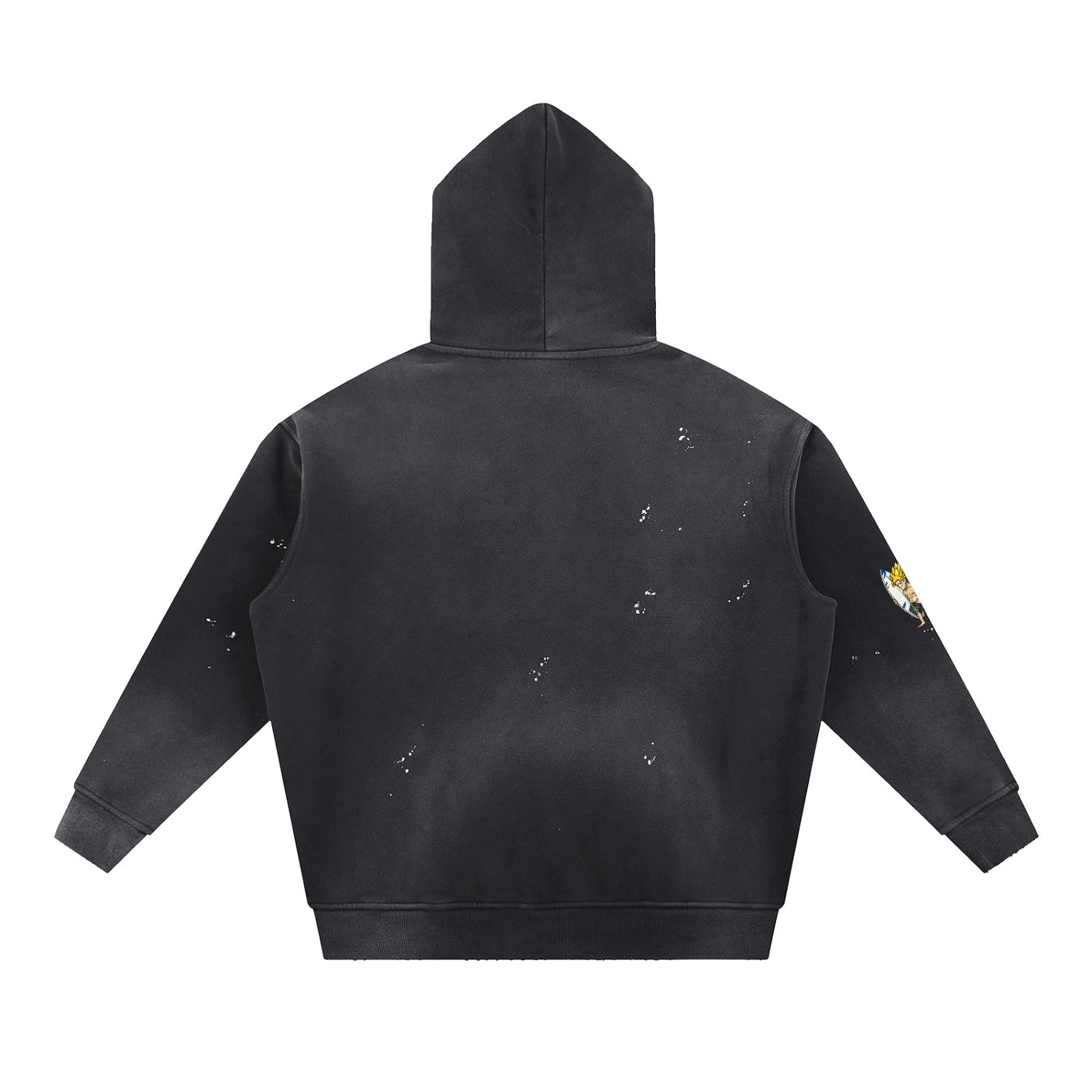 Vintage Washed Frayed Fleece Hoodie