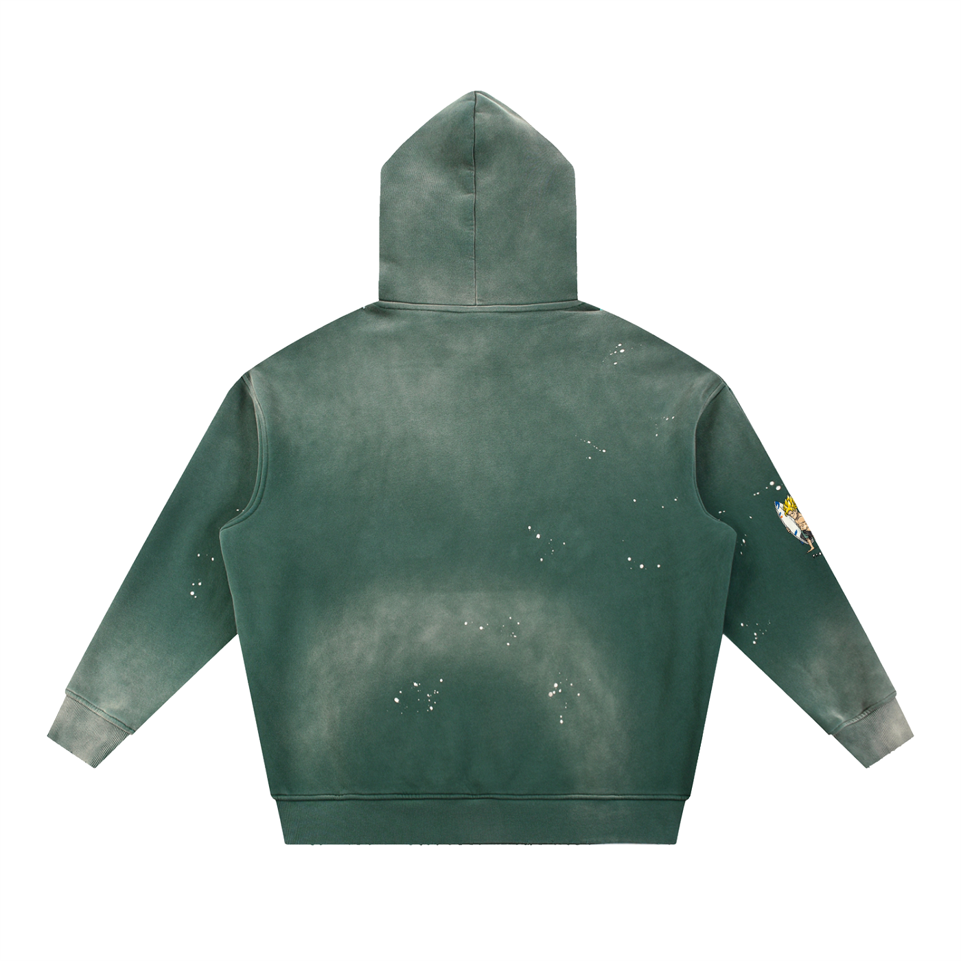Vintage Washed Frayed Fleece Hoodie